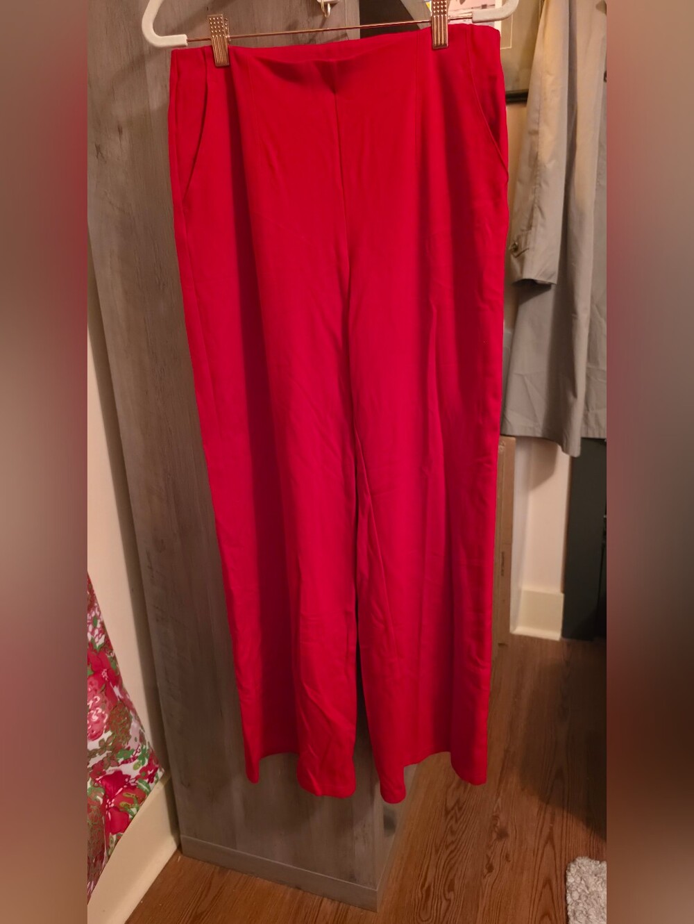 Cato Bold Red Wide-Leg Women's Pants